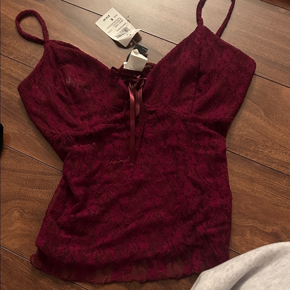 Windsor Burgundy Lace Camisole Top